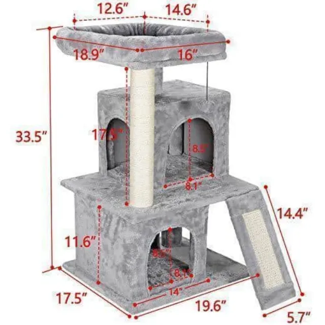 Ονυχοδρόμιο Γάτας 3 Επιπέδων 50x45x87 cm 2