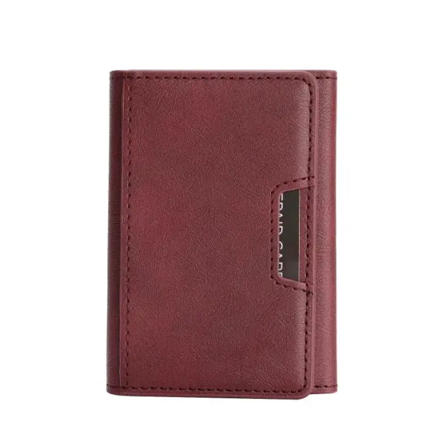 RFID MagSafe Πορτοφόλι Δερματίνης για Κάρτες-Red OEM 3