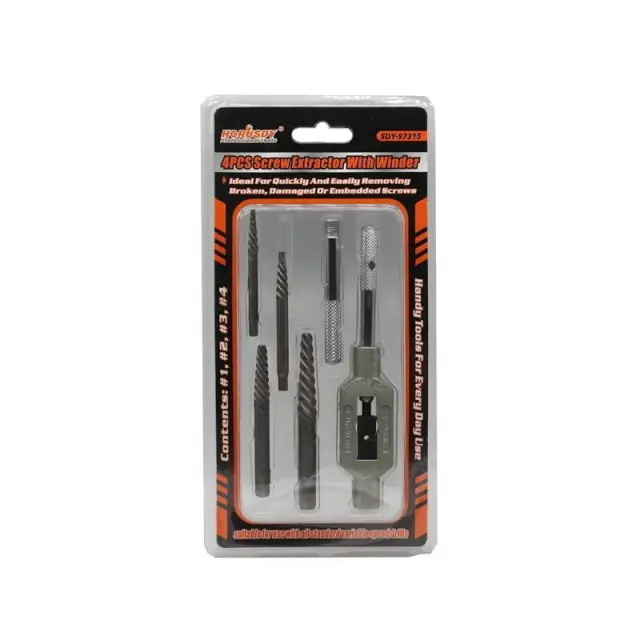 HORUSDY Σετ Τρυπανιών Βιδωτός Εξολκέας 4τμχ SDY-97315 - Screw Extractor with Winder 4pcs 50069 2