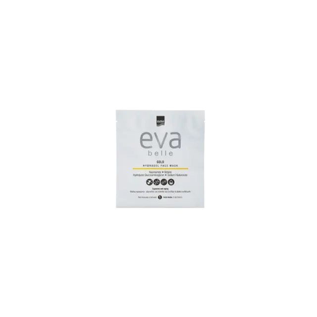 Intermed Eva Belle Gold Hydrogel Face Mask Μάσκα Υδρογέλης Προσώπου για Λείανση των Ρυτίδων & Βαθιά Ενυδάτωση, 1τεμ
