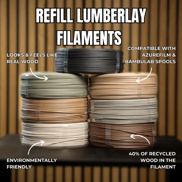 AzureFilm Refill PLA 1.75mm Grey Oak 750gr 3
