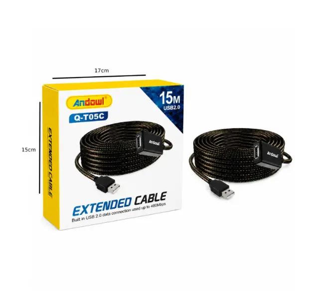 Andowl Καλώδιο Επέκτασης USB 2.0 15 Μέτρων Q-T05C - USB 2.0 Extension Cable 15M 0751232 2