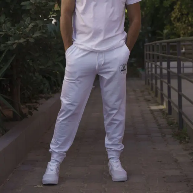 Ghetto White Unisex Streetwear Sweatpants | Sport Style Pants 3