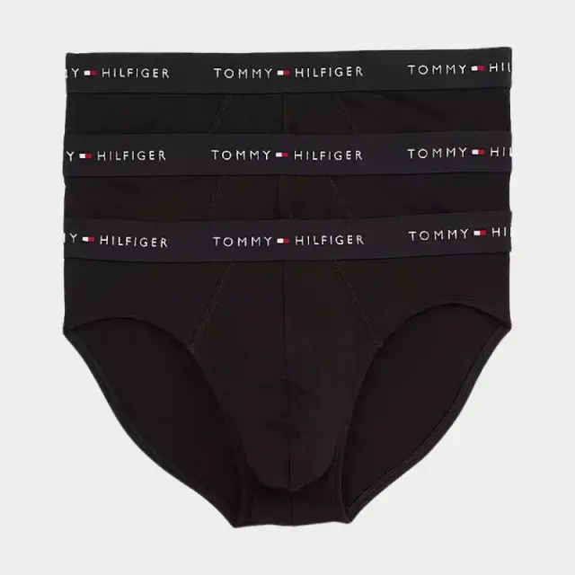 Tommy Hilfiger - Ανδρικά Σλιπ 3Pack Signature Logo Waistband Briefs UM0UM03471-0WE Μαύρο - S