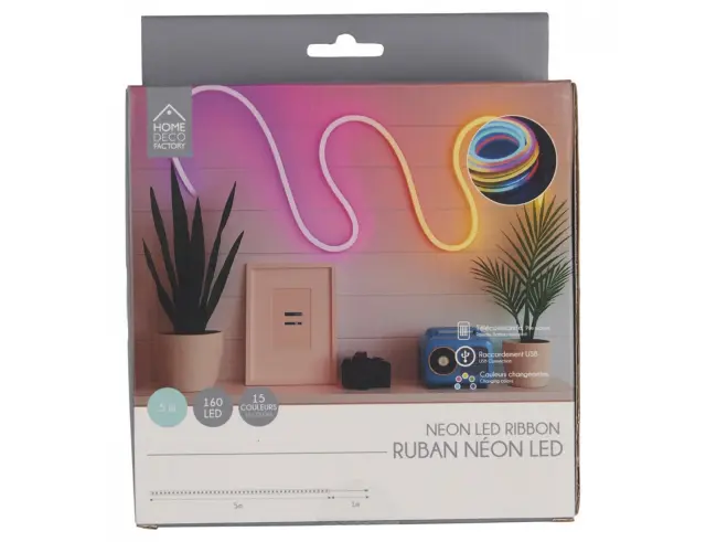 Ταινία LED Rainbow Neon Effect Home Deco Factory LA0173 - 5 Μέτρα, 160 LED φωτάκια, Σύνδεση USB - Πολύχρωμο LA0173 2