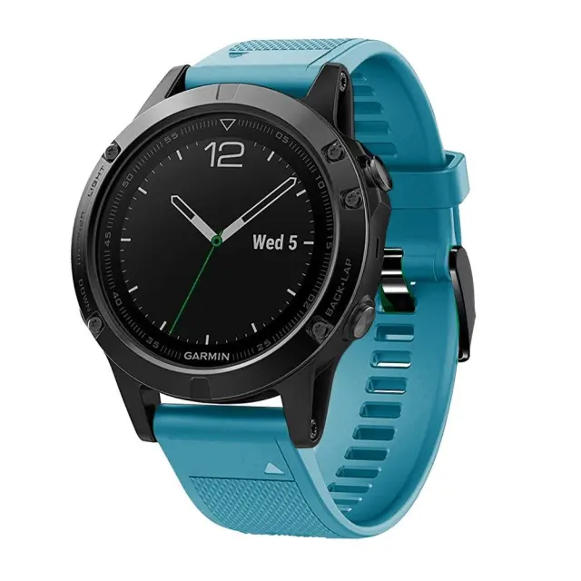 Λουράκι Σιλικόνης για Garmin Fenix 5/6/6 Pro/7/8/9 (47mm) Με Μαύρο Κλείσιμο- Sky Blue OEM