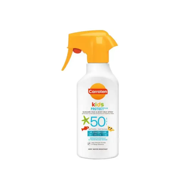 Carroten Kids Protect Plus Suncare Face & Body Milk Spray SPF50, Παιδικό Αντηλιακό Γαλάκτωμα για Πρόσωπο & Σώμα σε Spray, 270ml