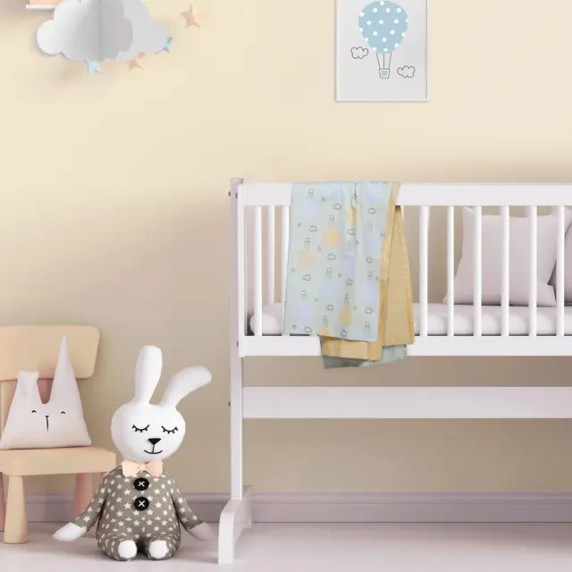 Βρεφικά σετ σεντονιών λίκνου Das Baby 4880 70x120 Γαλάζιο - Κίτρινο - Μέντα 2