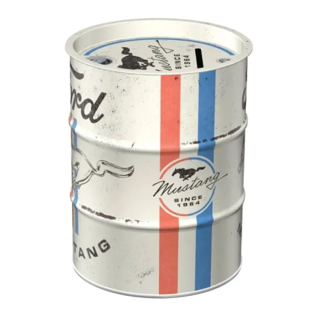 Nostalgic-Art Κουμπαράς Oil Barrel Ford Mustang - Horse & Stripes Logo 2