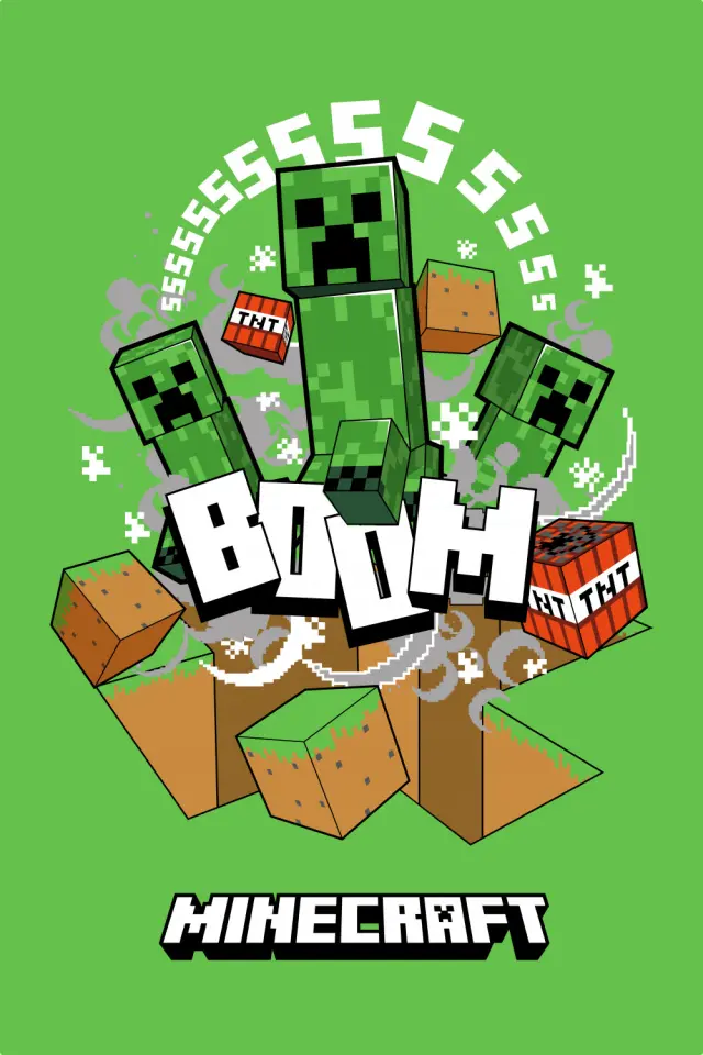 Minecraft Boom Creeper Κουβέρτα Super Soft Polar Fleece 100×150 cm