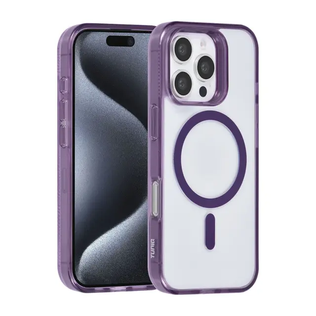 TUNIQ iPhone 16 Pro Back cover case - Magsafe silicone - Purple