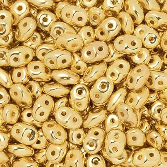 Χάντρα MiniDuo - 24K Gold Plated 2x4mm ~7gr