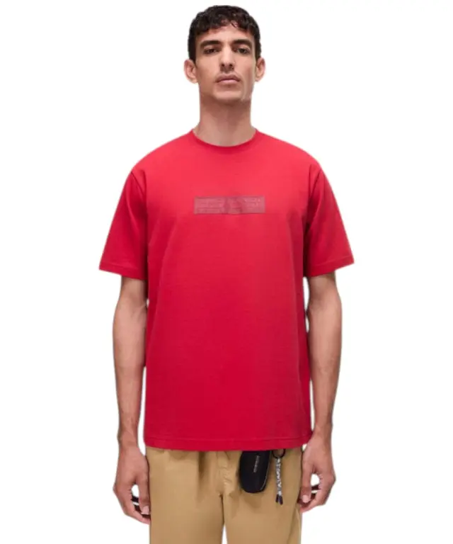 Napapijri - Ανδρική Μπλούζα Κοντομάνικη S-Box Logo NP0A4IFL-RAQ Κόκκινο - 3XL