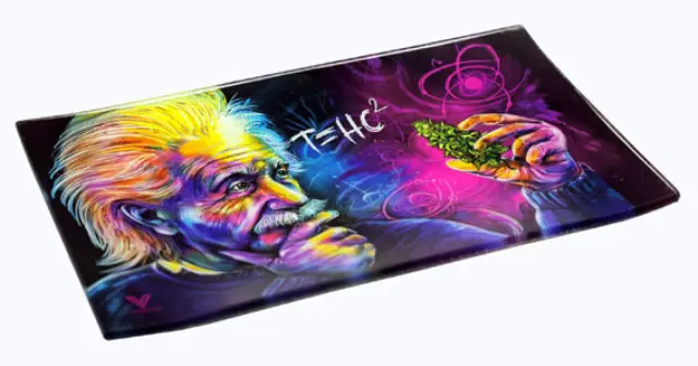 V-Syndicate Γυάλινος Rolling Tray Δίσκος - Einstein T-HC2 - Small (26x16cm) 2