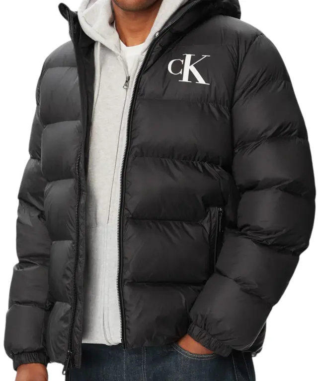 Calvin Klein - Ανδρικό Μπουφάν Ls Ltwt Nylon Padded Hooded Puff LV04RG513G-UB1 Μαύρο 2