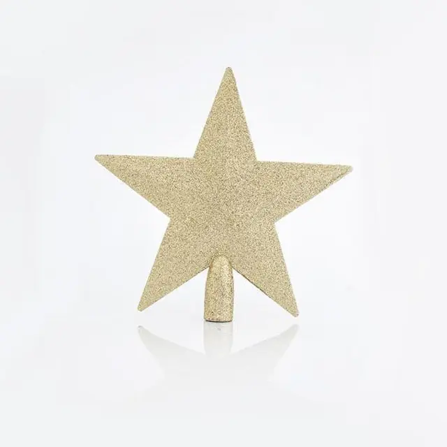 Κορυφή Δέντρου Αστέρι Με Glitter Χρυσό Πλαστικό 20.5cm