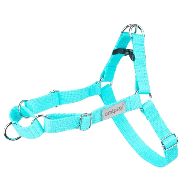 Amiplay Σαμαράκι Σκύλου Adjustable Harness Easy Go-Samba - Τιρκουάζ, Large 2,5x55-75cm, Σαμαράκια