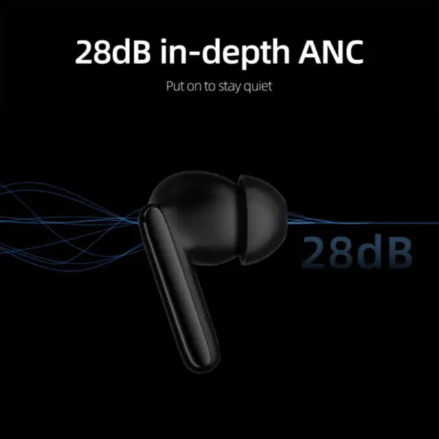 QCY T13 ANC 2 White – TWS 28dB active noise canceling 10mm drivers, BT 5.3 30 hours True Wireless 3