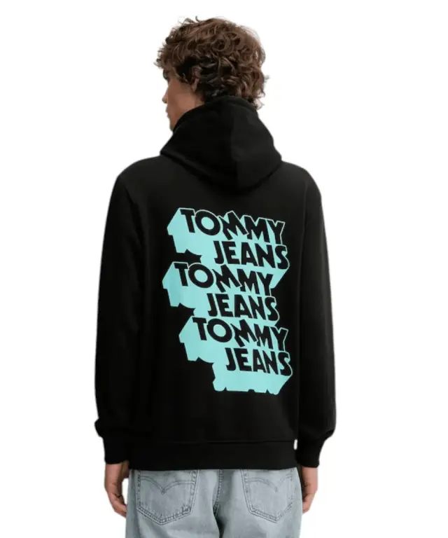 Tommy Hilfiger - Ανδρικό Φούτερ Stack Back Logo Hoodie DM0DM21625-BDS Μαύρο 2