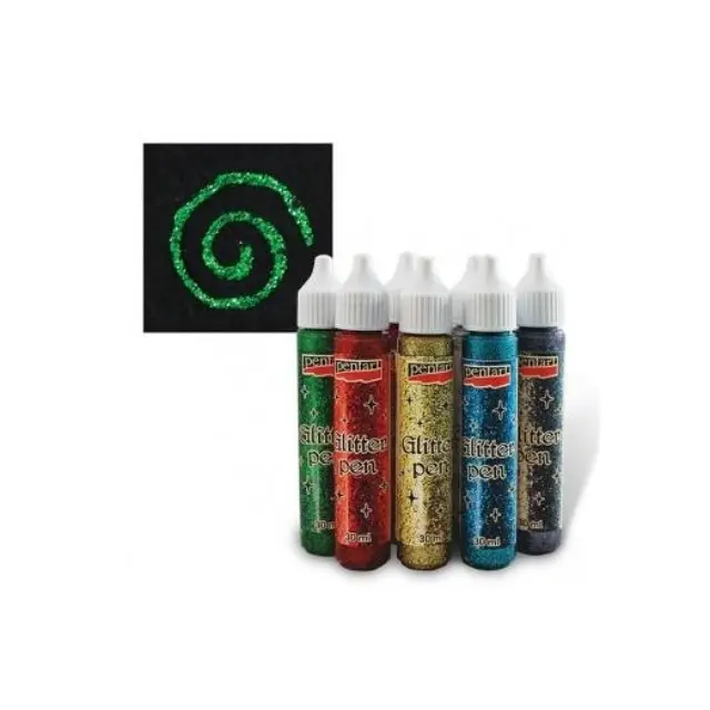 Glitter glue Pen Pentart 30ml, Dark Green