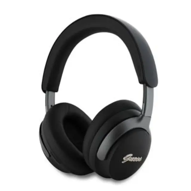 Guess PU Leather Script Logo ANC/ENC Wireless Headphone Black