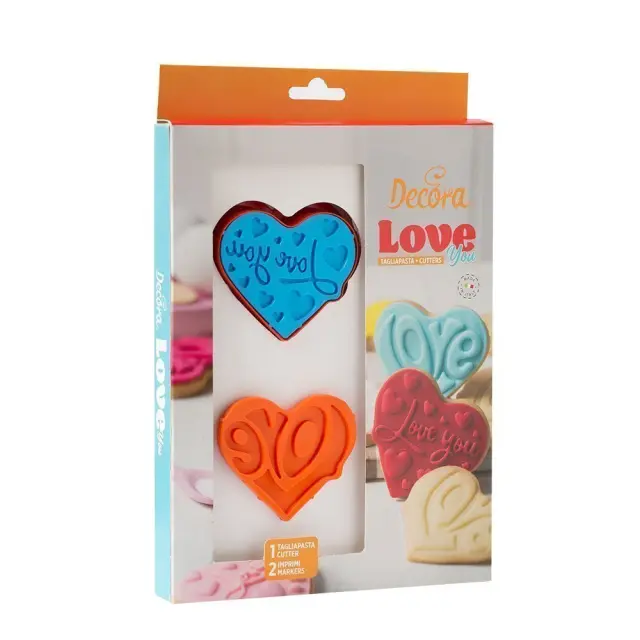 Σετ Κόφτες και Ανάγλυφα Αποτυπώματα - Love you -