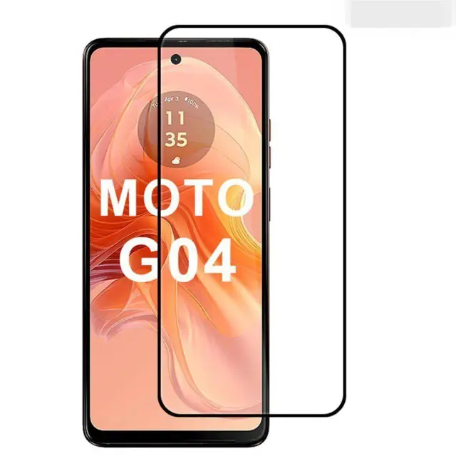Tempered Glass Τζαμάκι Προστασίας για Motorola Moto G04 4G Full Cover Black