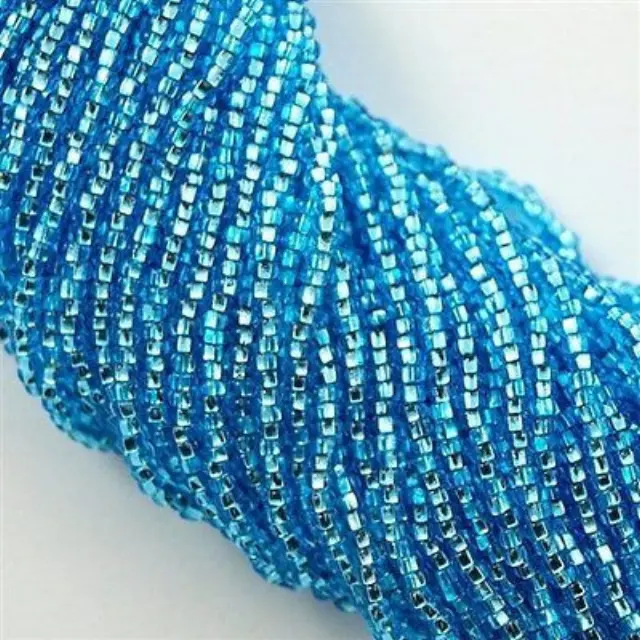 Χάντρα Seed Beads Τσεχίας 11/0 - Aqua Silver Lined - 6 Κορδόνια x 50cm
