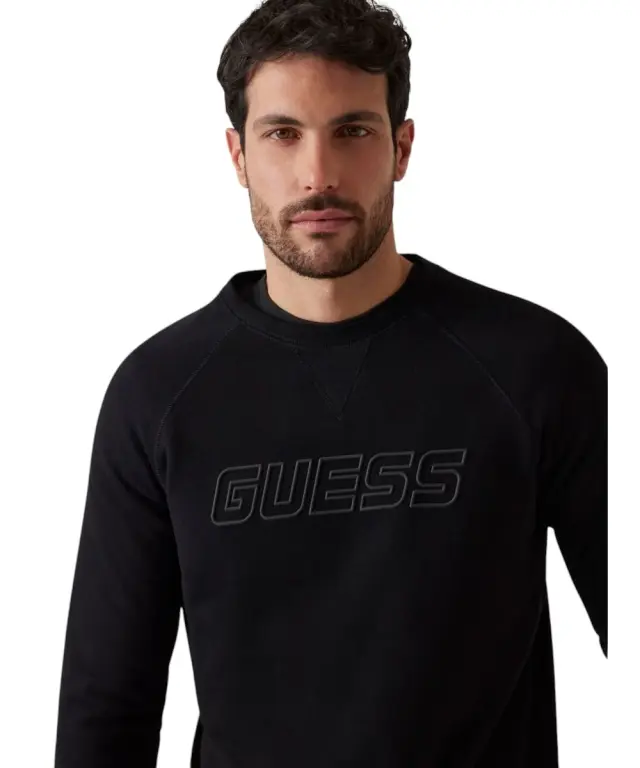 Guess - Ανδρική Μπλούζα Φούτερ Z4YQ16KAIJ1-JBLK Μαύρο
