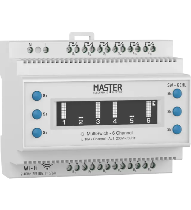 SW-6CHL ΔΙΑΚΌΠΤΗΣ ΡΑΓΑΣ 1 Module 230V/6x10A (Wi-Fi) MASTER ELECTRIC