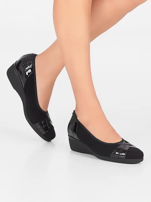 Soffice Sogno Μπαλαρίνες Γυναικείο δέρμα Nubuck/δέρμα λουστρίνι Μαύρο ASS/7021 NERO 2