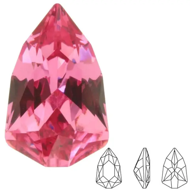 Swarovski 4707 Slim Trilliant Fancy Stone Rose 13.6x8.6mm - 2τεμ