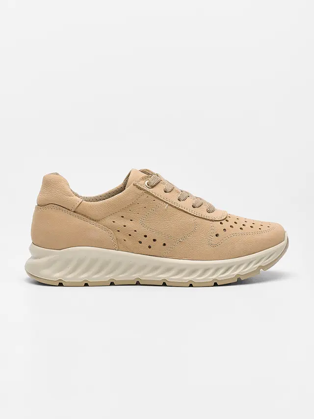 Imac Sneakers Γυναικείο δέρμα/δέρμα Nubuck Μπεζ IMA/557160 BEIGE 3