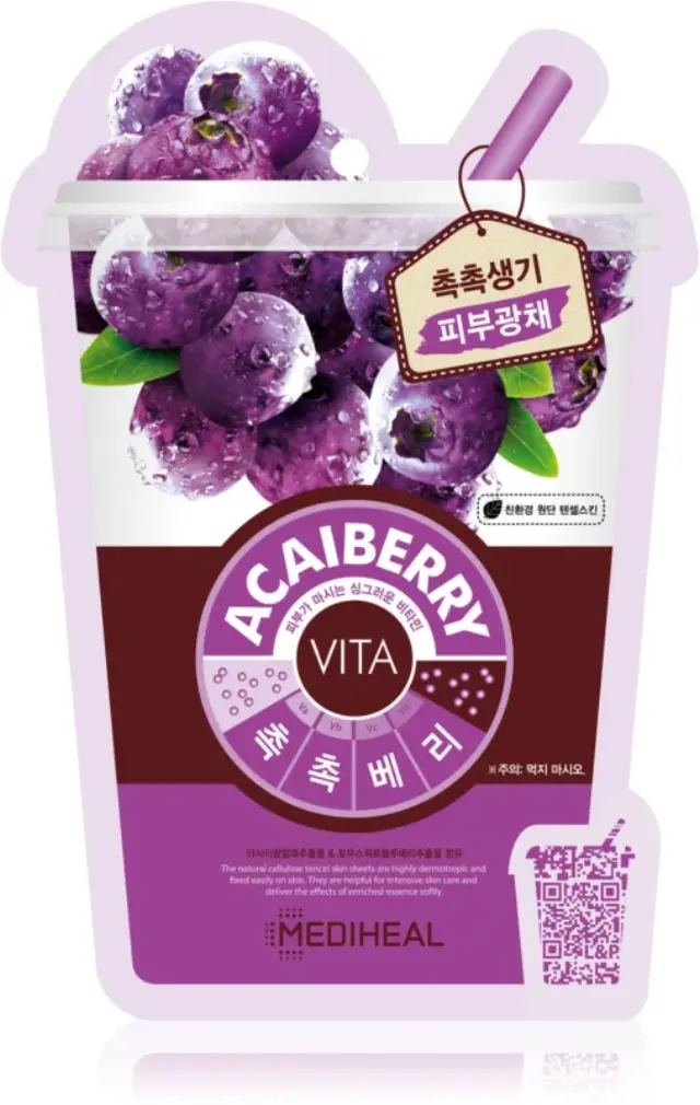 Mediheal Acaiberry Vita Mask Μάσκα με ακαι μπέρυ και ενυδατικές ιδιότητες που φωτίζει το δέρμα