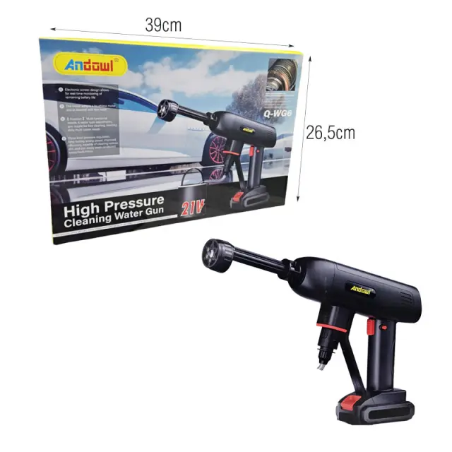 Andowl Πιστόλι Πλυσίματος Υψηλής Πίεσης 21V Q-WG6 - High Pressure Cleaning Water Gun 0751090 2
