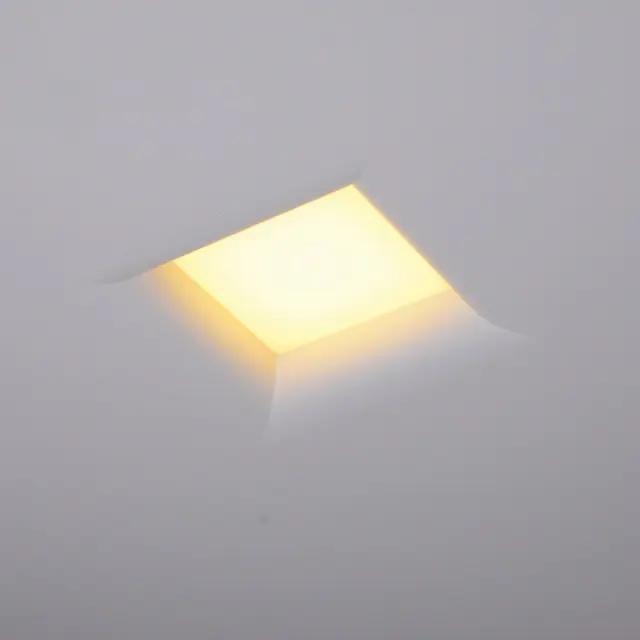 09031 Φωτιστικό οροφής γύψινο τετράγωνο LED 23W 3000K χωνευτό 33x33cm λευκό Άσπρο
