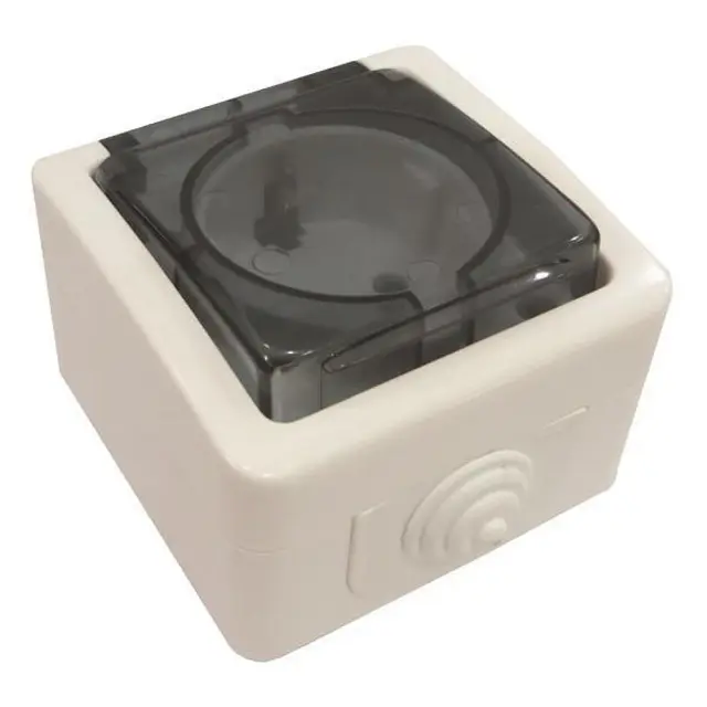 Πρίζα Εξωτερική Σούκο Με Καπάκι Λευκό IP54 EUROLAMP 147-16220