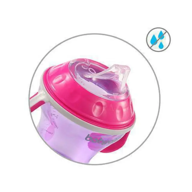 Εκπαιδευτικό Ποτηράκι με Λαβές 180ml Babyono Pink 1456/02 2