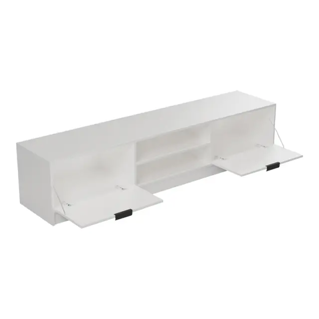 Έπιπλο τηλεόρασης Lemardo pakoworld λευκό 180x40x40εκ 2