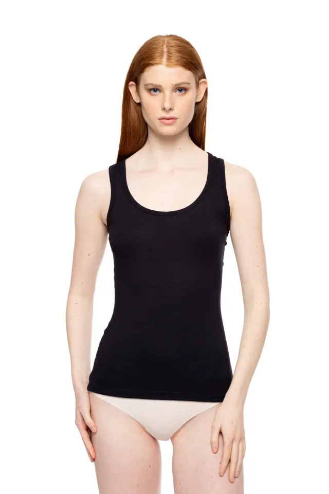 Αμάνικο τοπ με φαρδιά τιράντα SHOLDER NOS L1101 Black Pink Label 2