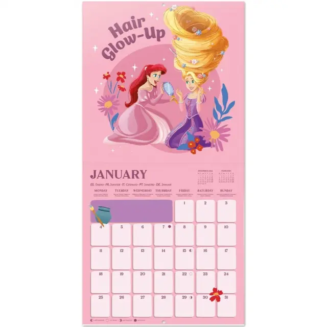HMEΡΟΛΟΓΙΟ ΤΟΙΧΟΥ DISNEY PRINCESSES 2027 30X30 CALENDAR CP27009 3