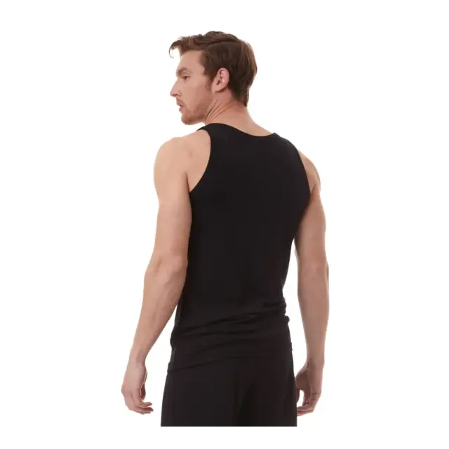 Minerva Ανδρική Φανέλα Μάλλινη Τιράντα Rib Wool Merinos, Χρώμα Μαύρο 2