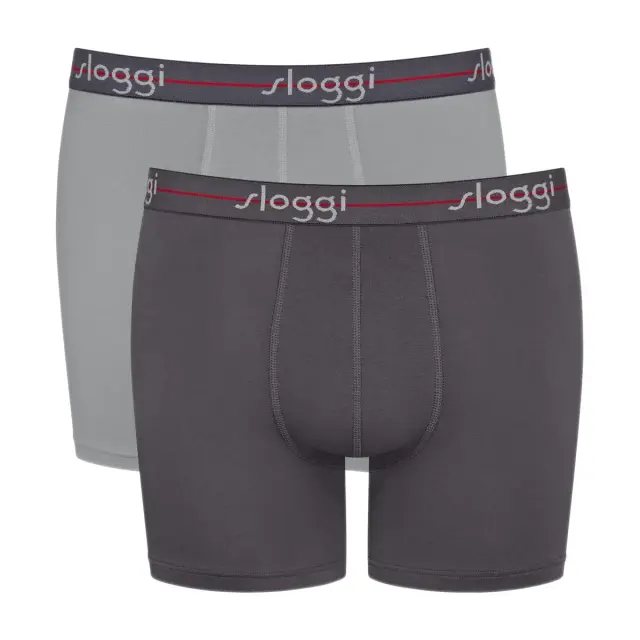 Sloggi Men Μακρυά Μποξεράκια Start Short 2-Pack Συνδυασμός Γκρι Ανοιχτό Σκούρο - 2XL
