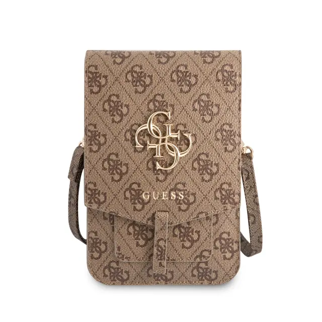Guess PU 4G Metal Logo Phone Bag Brown 2