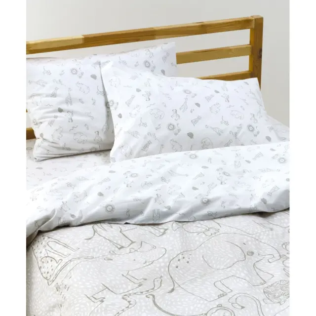 Σετ Παιδικά Σεντόνια Ημίδιπλα 3 Τεμαχίων Kentia Canopy White-Greige 190x270 2