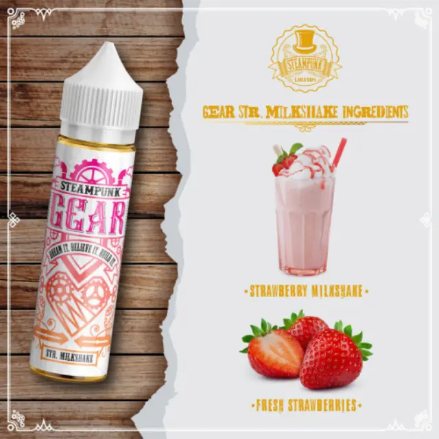 Strawberry Milkshake 20ml (60ml) - Steampunk Gear Flavorshots 2