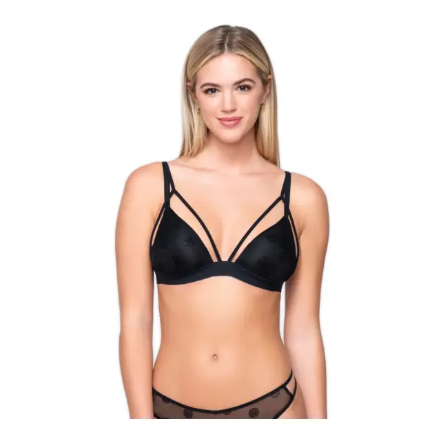 Luna Γυναικείο Σουτιέν Push-up Τρίγωνο Polka, Χρώμα Μαύρο - 70B