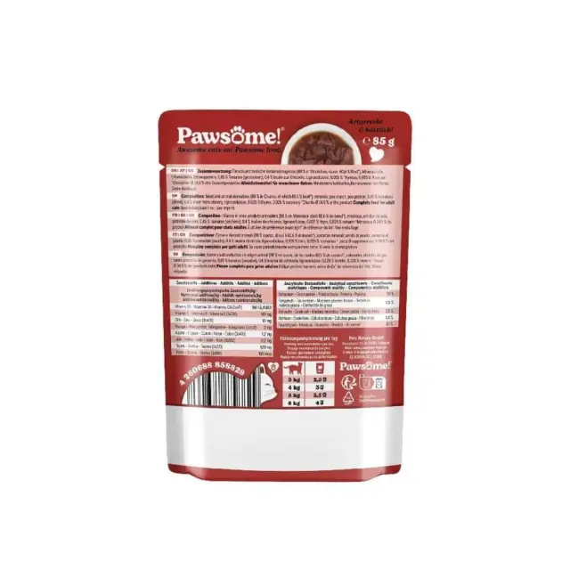 Pawsome Adult Βοδινό 85gr 2
