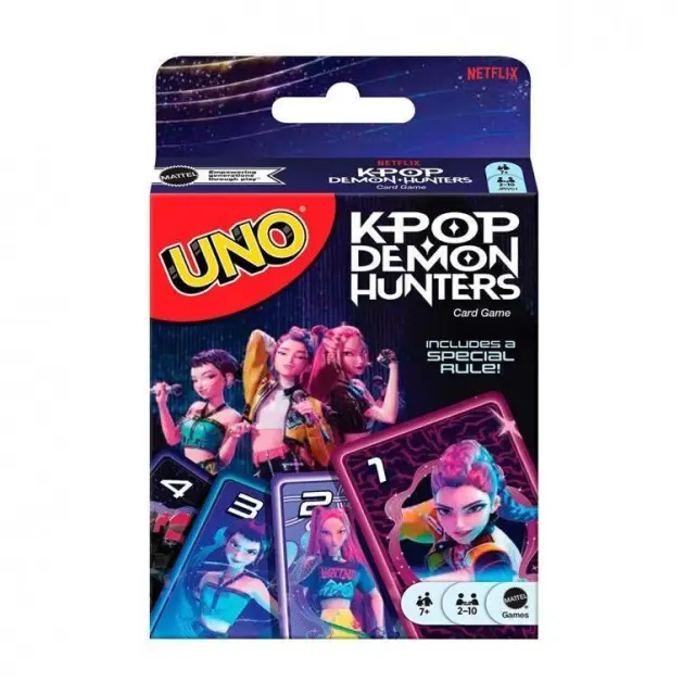Mattel UNO K Pop Demon Hunters (JRV01) – Επιτραπέζιο Παιχνίδι με Κάρτες για 2-10 Παίκτες, 7+ Ετών 2