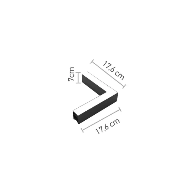 InLight Γωνιακός σύνδεσμος LED 8W 3000K σε μαύρη απόχρωση D:17,6cmX17,6cm (L004-BL) 2